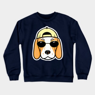 Beagle Gangsta Rap 90s Dog Owner Retro Funny Dog Crewneck Sweatshirt